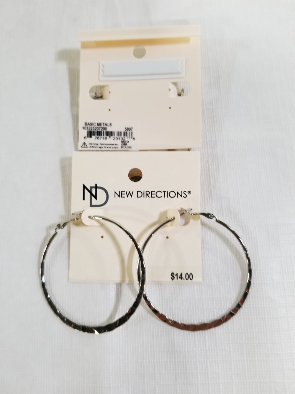 EARRINGS HOOP METAL ONLY IMITA