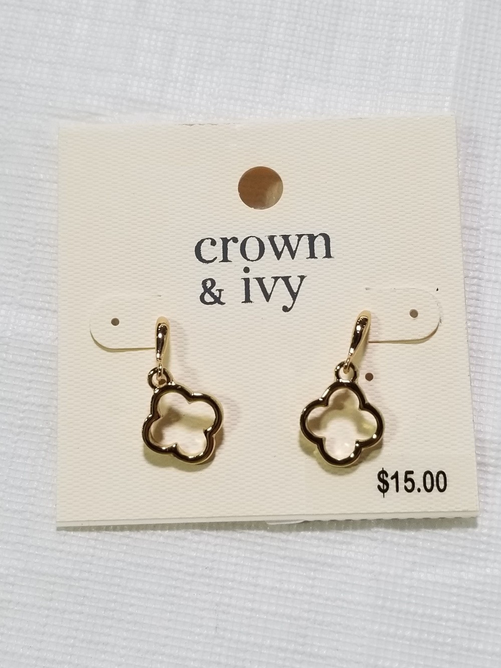 CROWN & IVY GOLD TONE EARRINGS