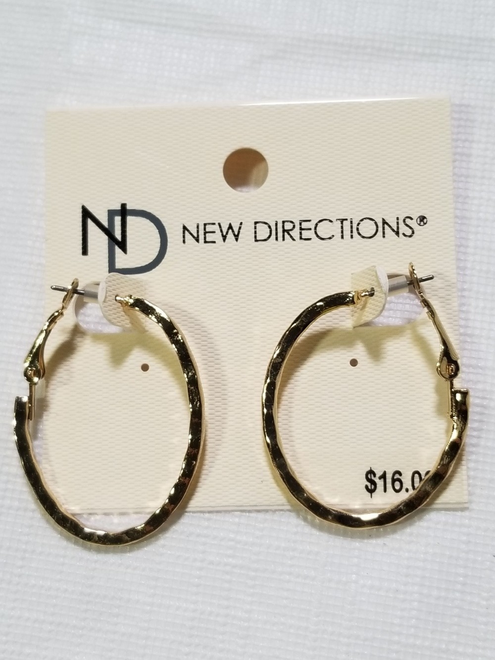 EARRING METAL HOOP GOLD TONE