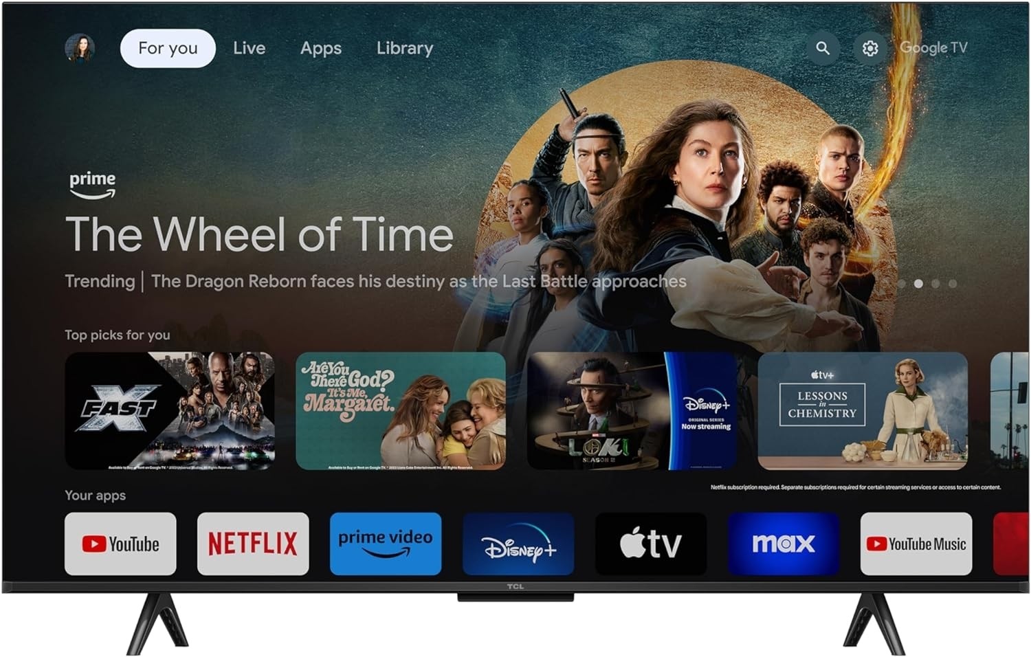 TCL 43" 4K UHD HDR LED GOOGLE SMART TV