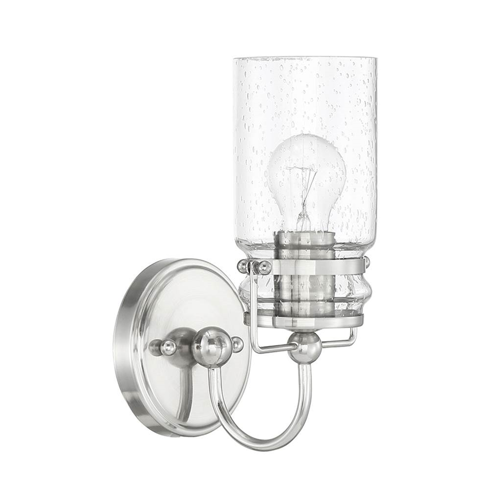 QAIRO 1LT MB VANITY WITH CLEAR SEEDED GL