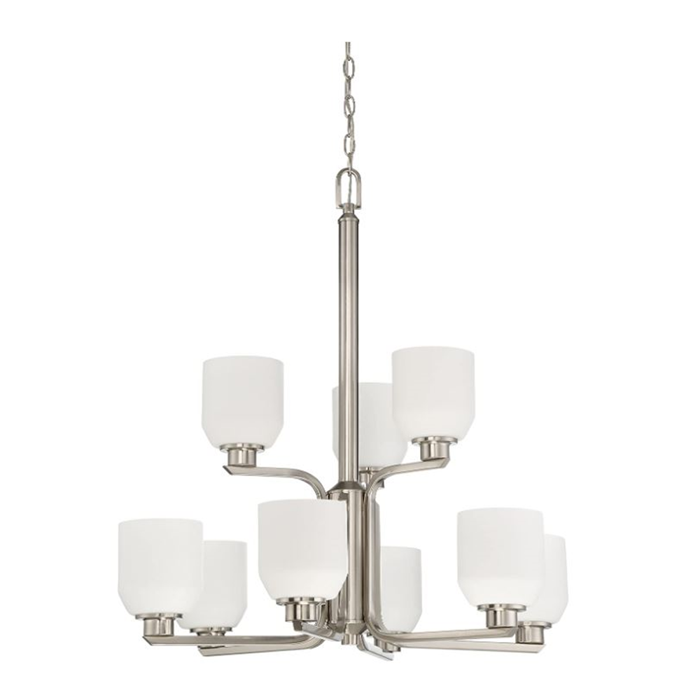 9 LT QUARTZ CHANDELIER OPAL GLS