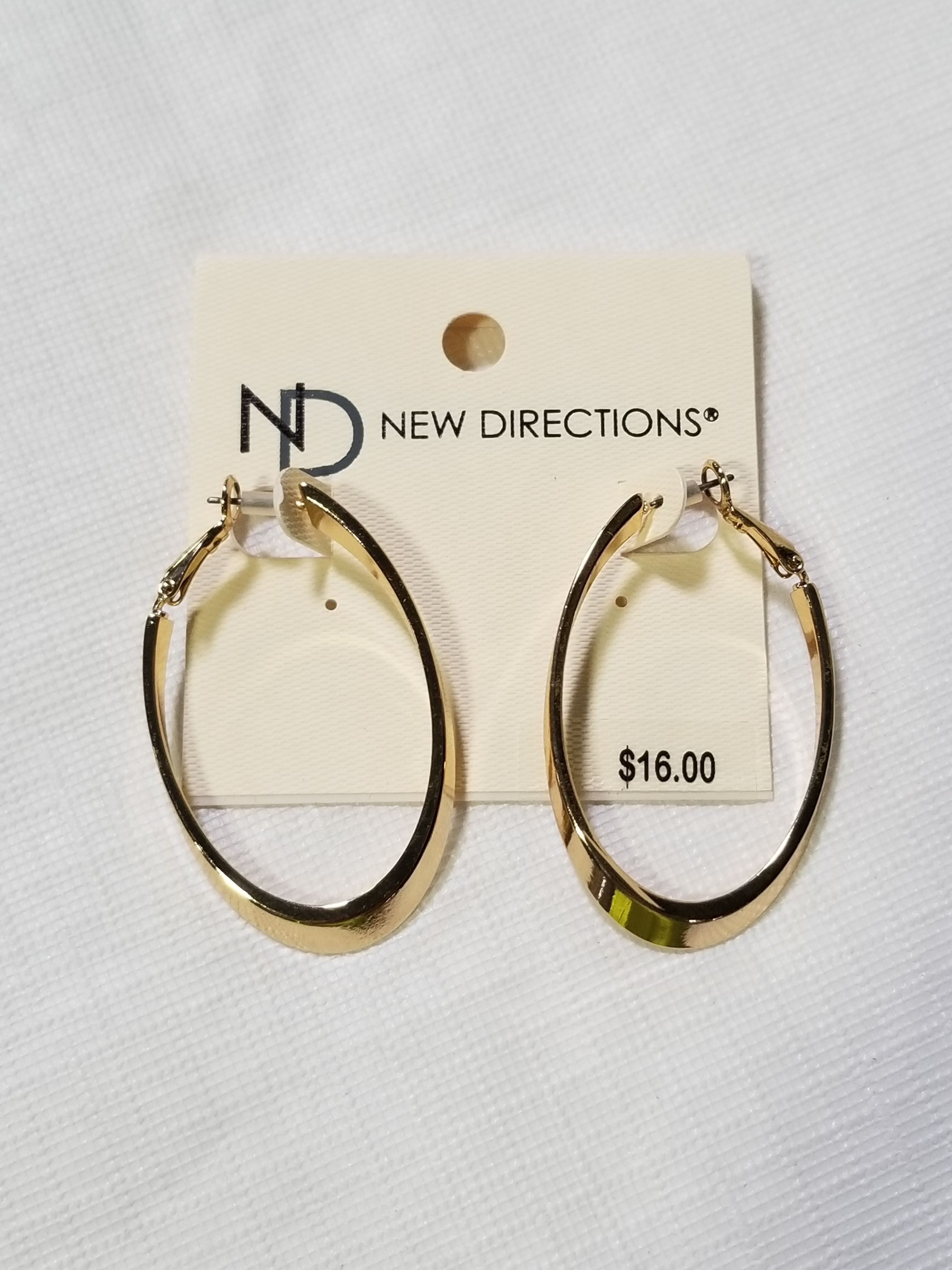 EARRINGS METAL HOOP GOLD TONE