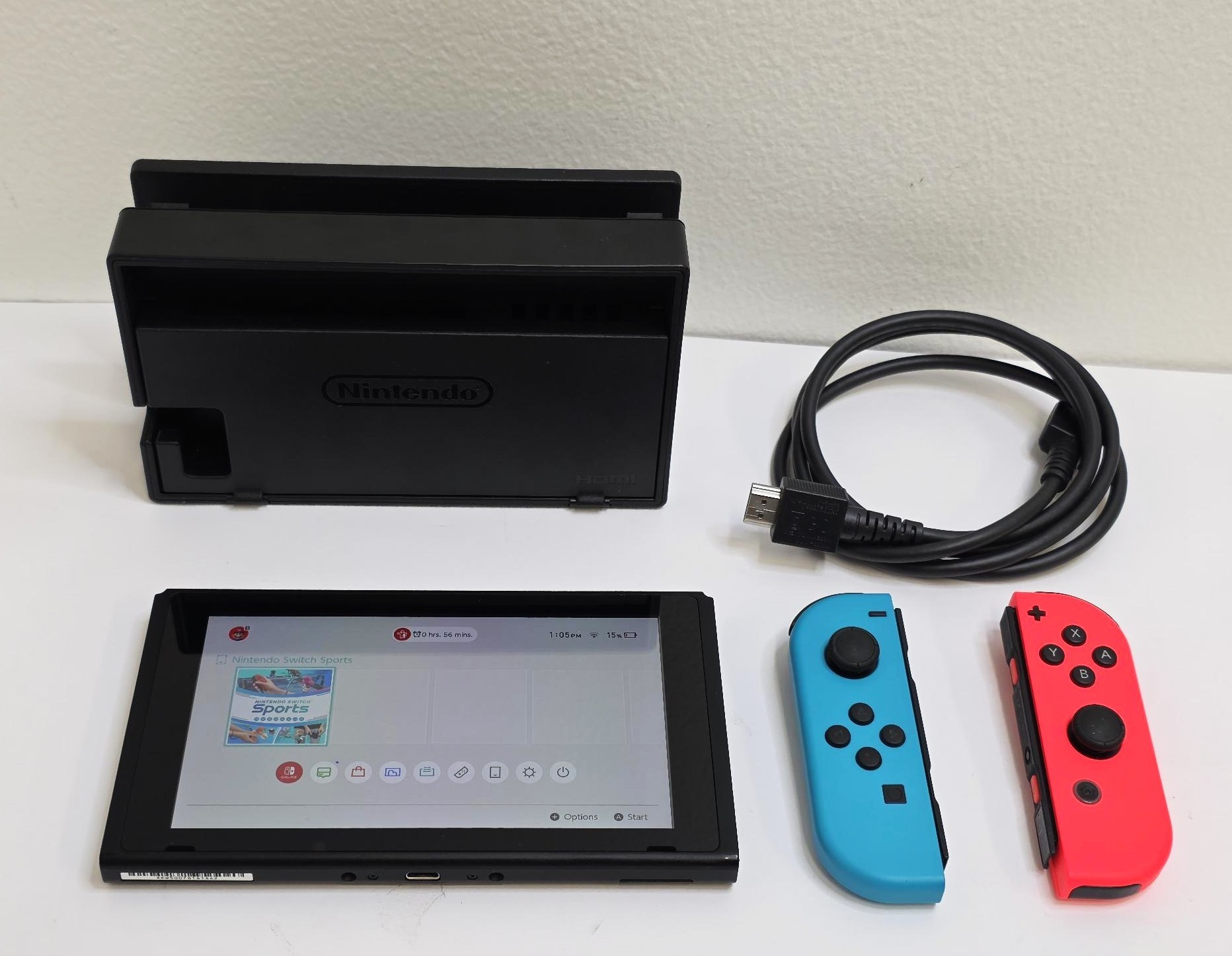NINTENDO SWITCH WITH NEON BLUE AND NEON