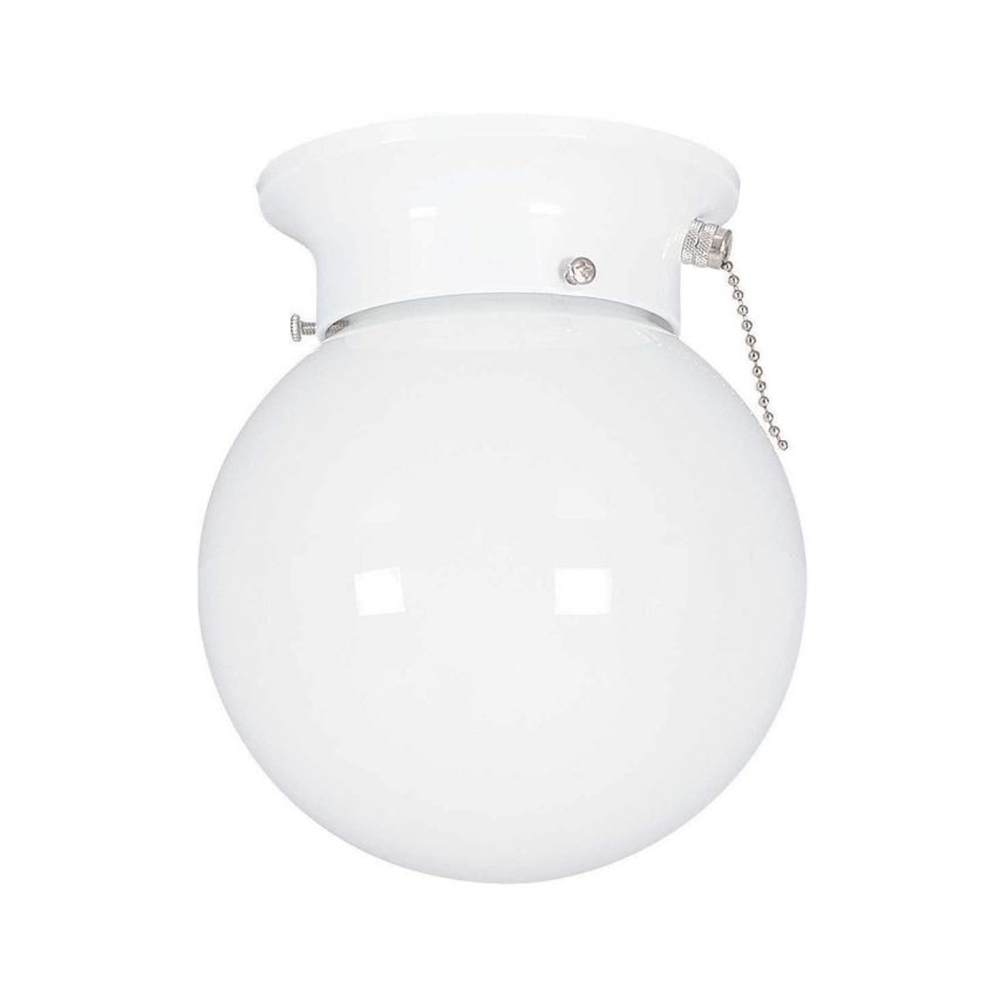 6IN C/M OPAL GLOBE W/PC WH