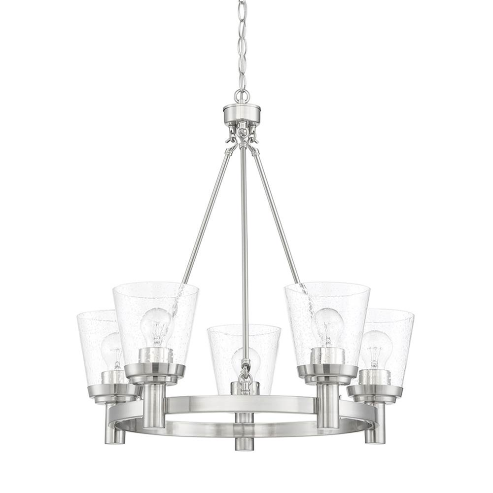 RIELLA 5LT MB CHANDELIER WITH CLEAR SEED