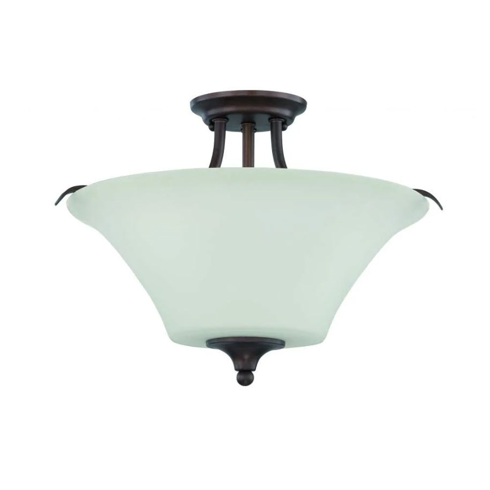 3 LT 100W MB DARBY SEMI FLUSH BRONZE