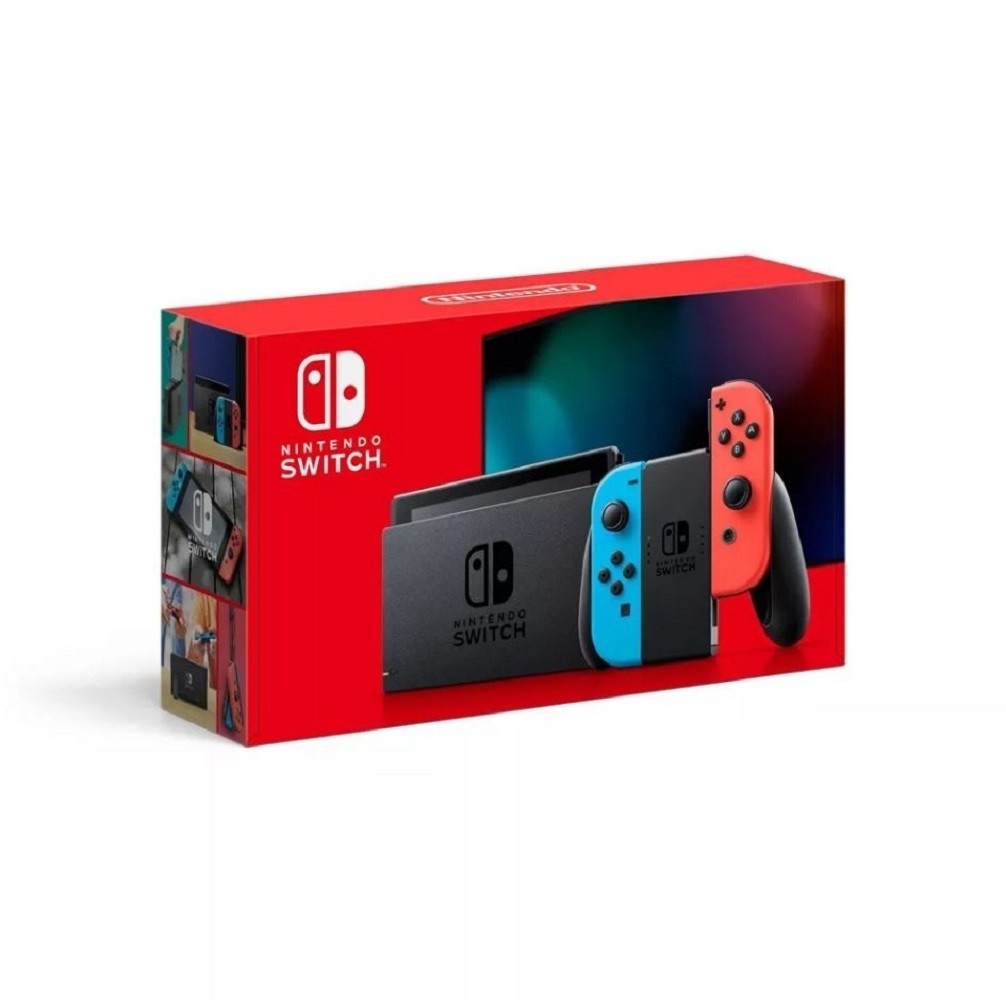 NINTENDO SWITCH WITH NEON BLUE AND NEON