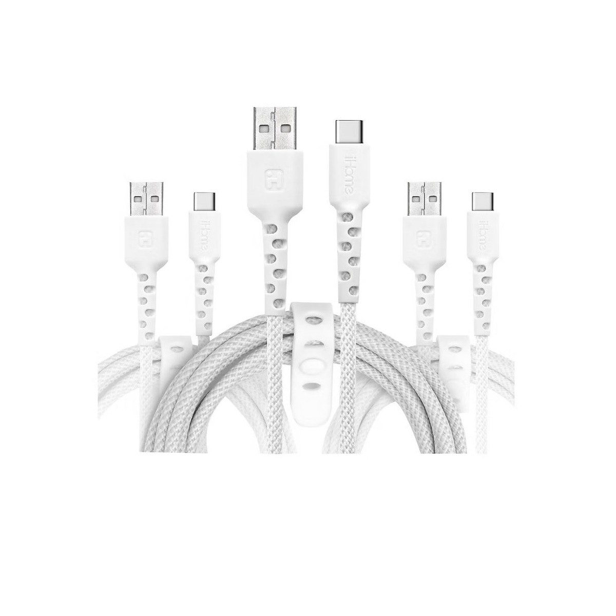 IHOME 3PK USB-C TO USB-A CHARGING CABLE