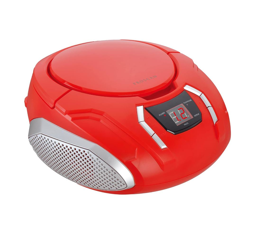 CD BOOMBOX WITH AM/FM RADIO - RED