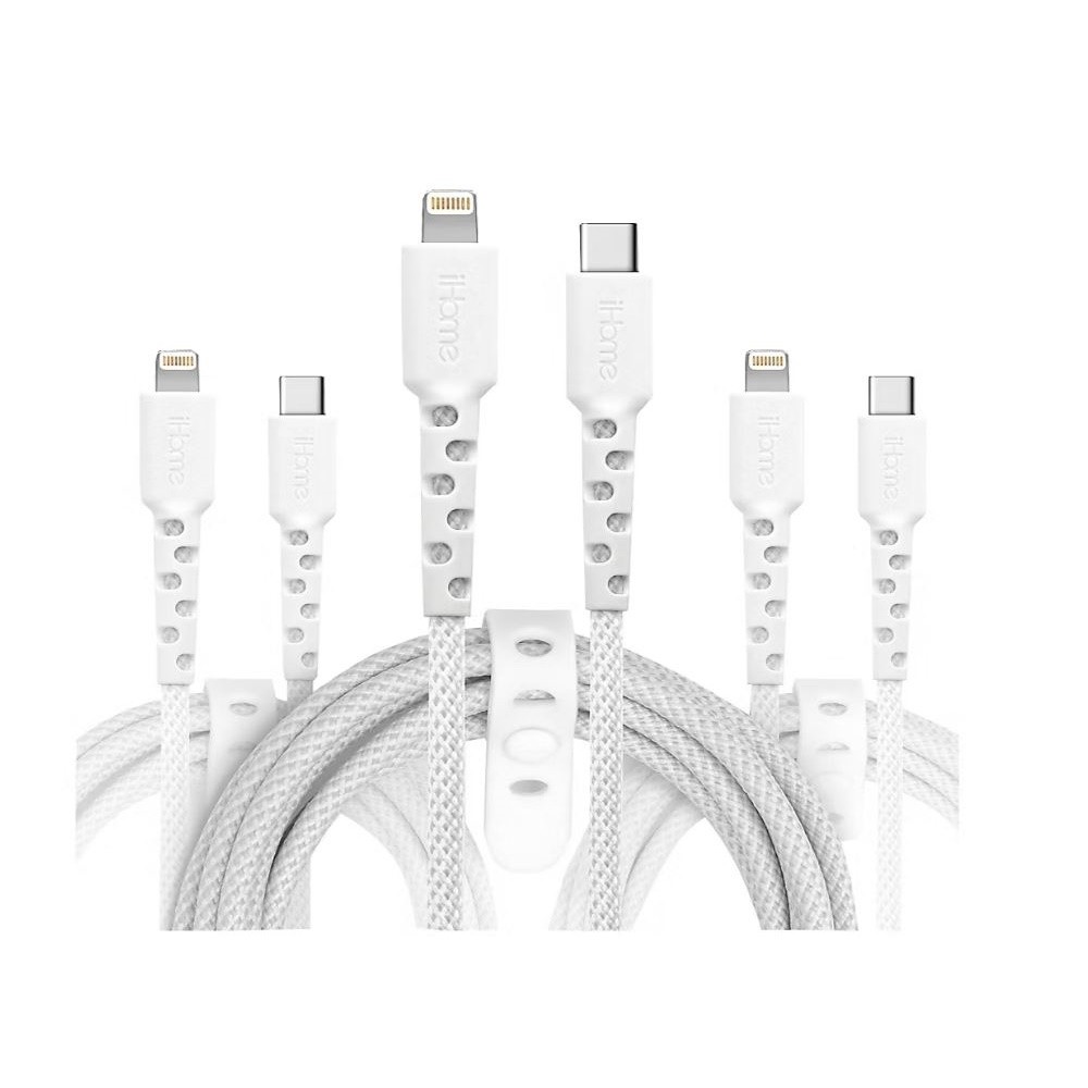 IHOME 3PK LIGHTNING TO USB-C CABLE