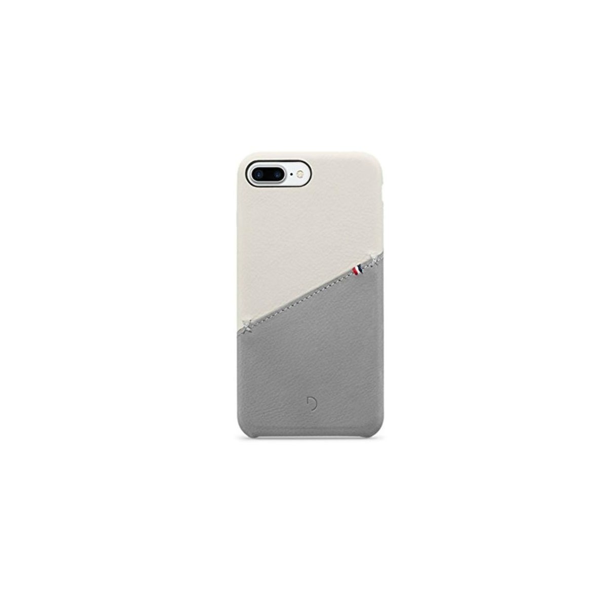 DECODED LTHR SNAP ON IPH 7PL WHT/GRY