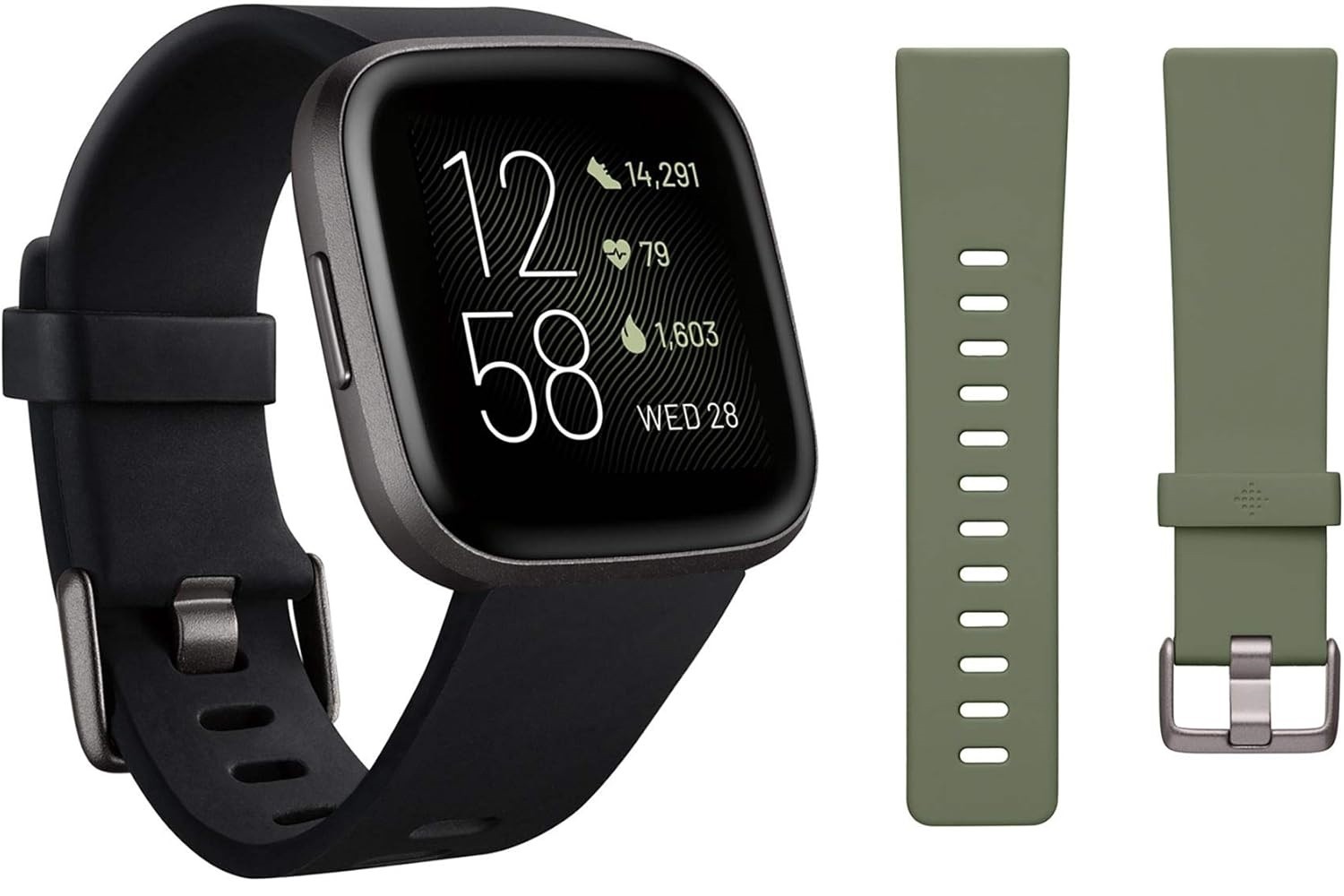 FITBIT VERSA 2 BLACK W/ BONUS BAND