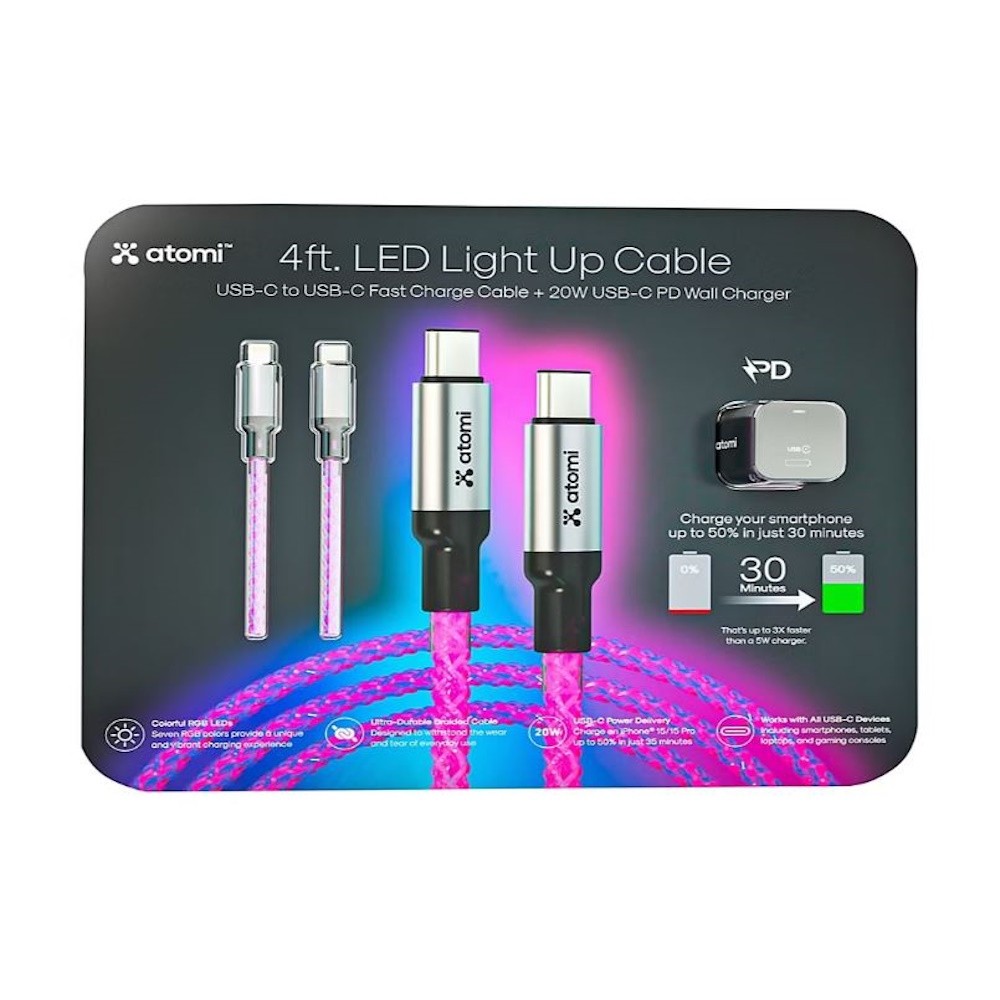 ATOMI 4FT. LED LIGHT UP CABLE
