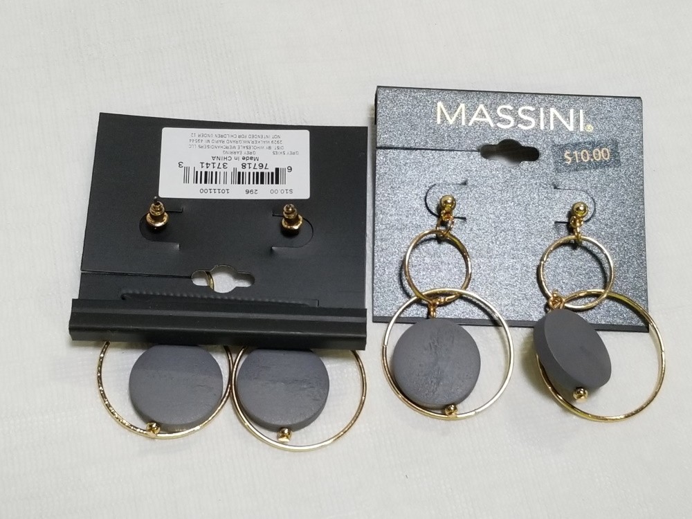 MASSINI TOP WOOD RINGS EARRINGS