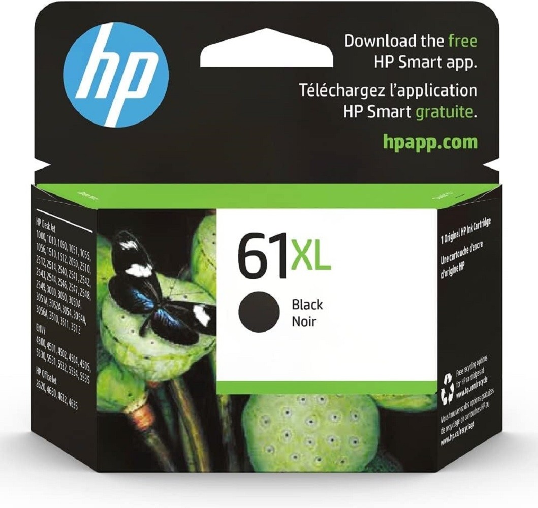 Genuine HP 61XL Black High Yield Ink 2PK