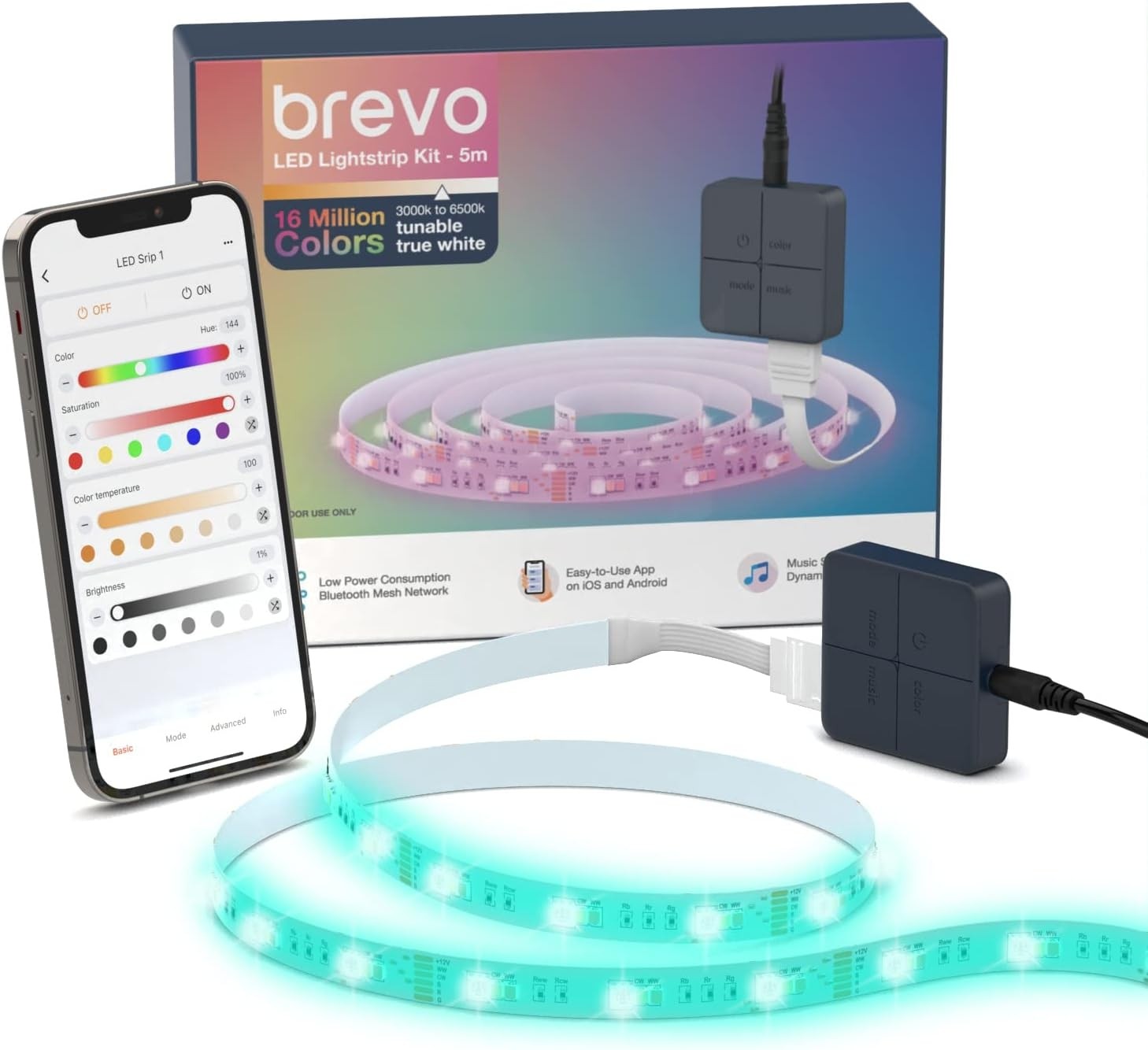 Brevo LED lightstrip kit 5m 16mill color