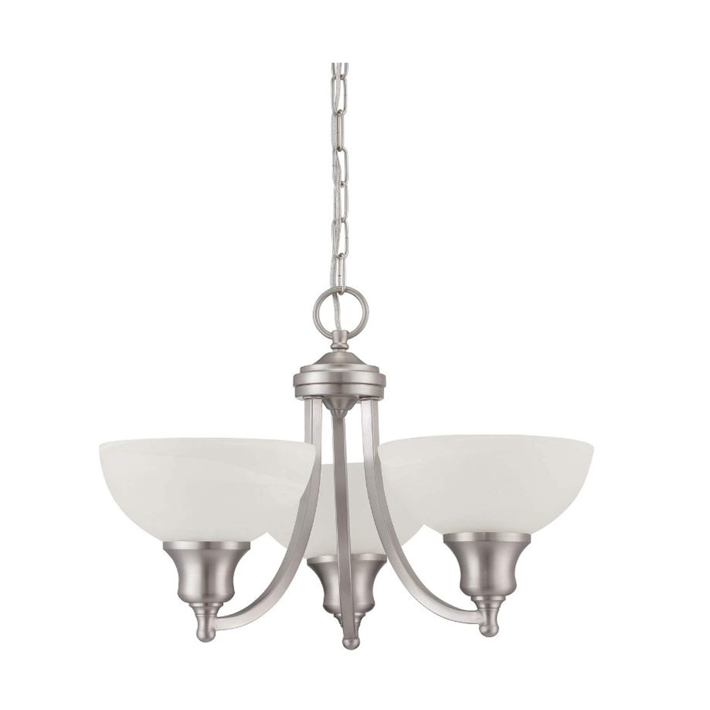 3 LIGHT ALTON CHANDELIER ALABASTER GLS S