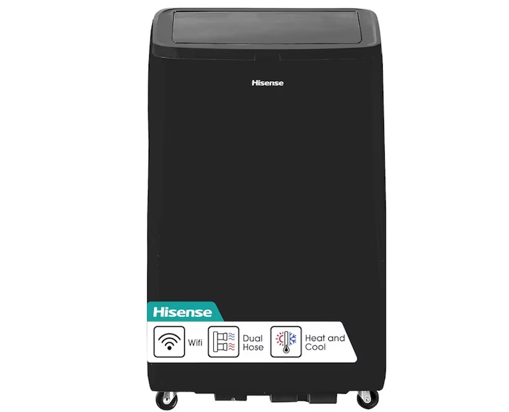 Hisense 550 SF 10,000 BTU Portable Air Condition w/ Heater AP1022HW1GD - Remote Control, Cools 550-Sq. Feet, Dual Hose, WiFi