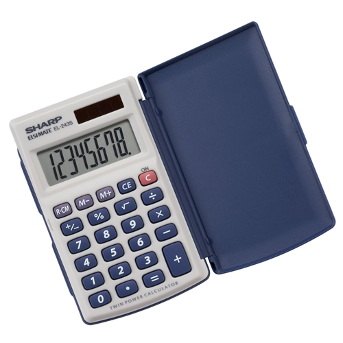 Sharp EL-243SB 8 Digit Twin Powered Basic Pocket Calculator