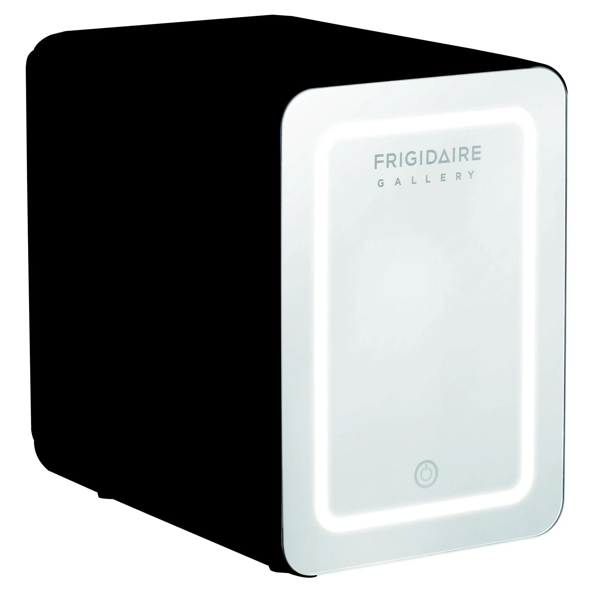 Frigidaire 12 in. 1 cu. ft. 9-Can 6-Liter Beauty Light Up Mini Refrigerator EFMIS209-BLACK includes 12v car adapter & 110v home power cord