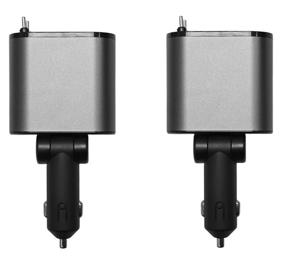 4 IN 1 RETRACABLE CAR CHARGER - 2 PACK