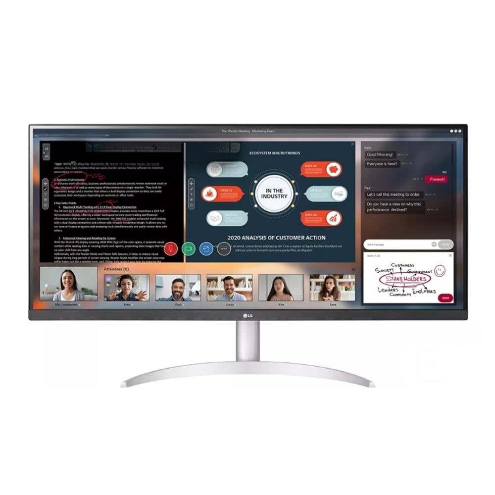 LG 34” UltraWide FHD FreeSync Monitor with HDR 2560x1080 Black 34WP50S-W