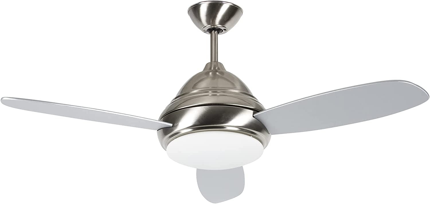 Luminance Dulcet LED Ceiling Fan 44" Modern Fixture 3-Blades Stainless Steel 44DUL3ST-LED