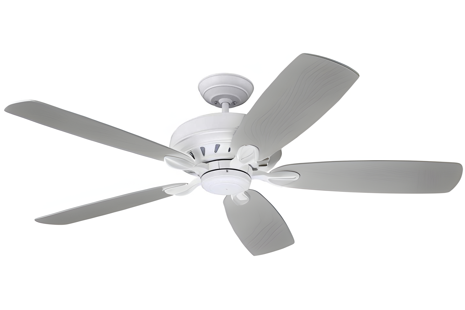 Luminance Kathy Ireland Penbrooke Eco 60" Ceiling Fan Satin White w/ Timber Grey Solid Wood Blades