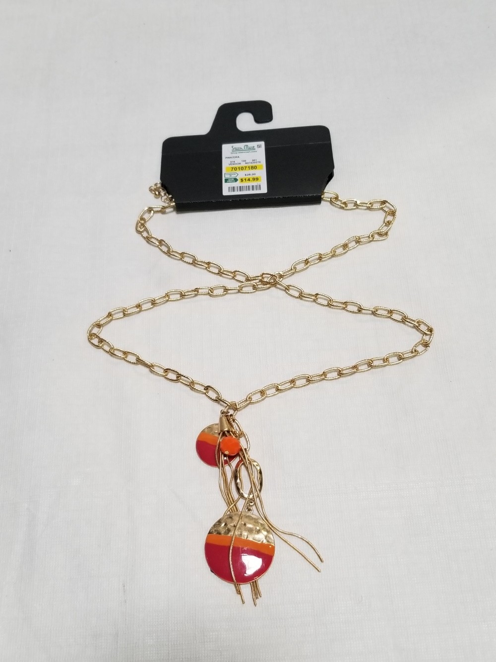 LYNDELL PINK/ORANGE PENDANT NECKLACE