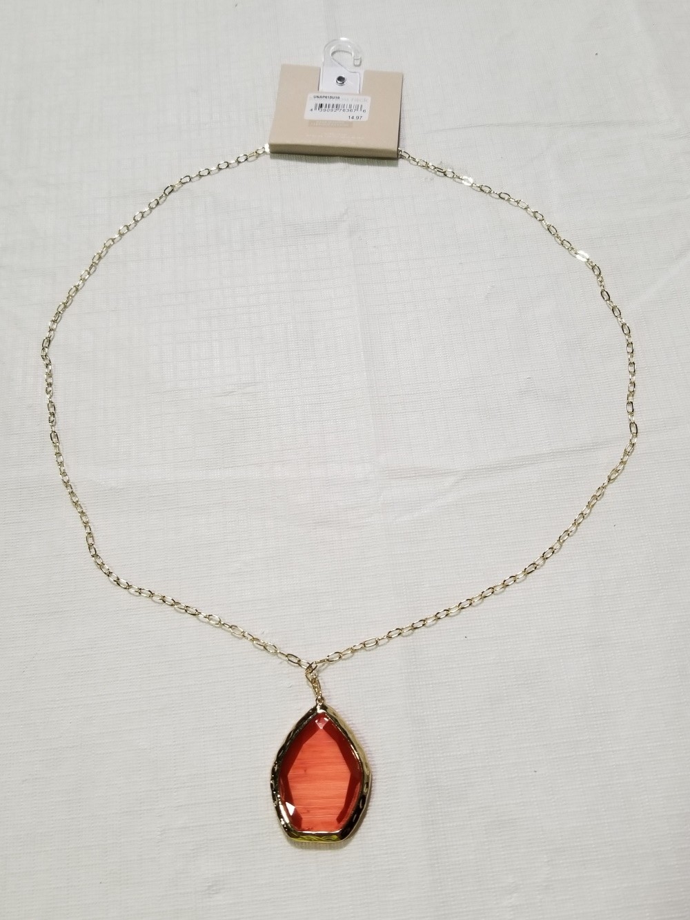 Necklace chain with Orange pendant