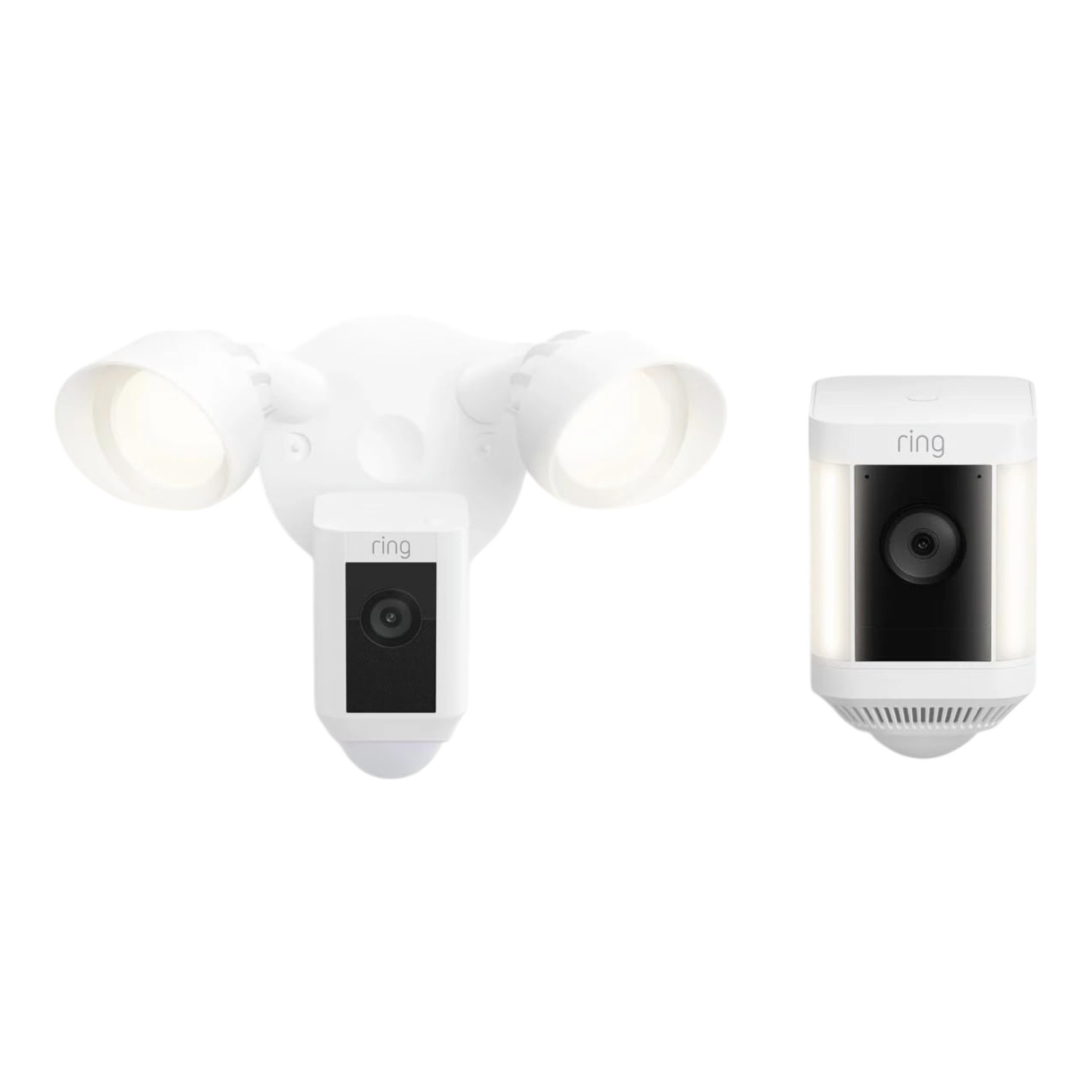 Ring Floodlight Camera Plus with Spotlight Cam Plus, 1080p HD video, 375 lumens spotlight cam plus, 2000 lumens floodlight cam plus