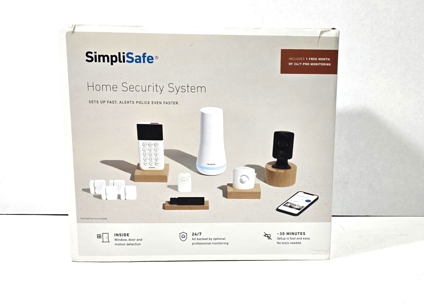 SimpliSafe Home Security Kit with Indoor Camera, 10 piece & 1 Month Active Monitoring HSK101