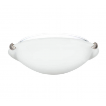 12IN 2LT FLUSH MOUNT WHITE GL SN