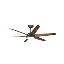 Luminance CF915W60GRT Kathy Ireland Home Rah Eco Ceiling Fan with LED Light Kit, 60" | Energy Efficient Motor with Walnut Blades and Wall Control | Semi Flush Mount with 8-Inch Downrod