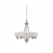 5-LT 100W MB PRESTON CHANDELIER SATIN NI