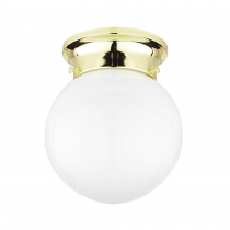 6IN C/M OPAL BALL FIXTURE PB COLOR BOX