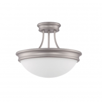 14IN 3LT MB SEMI FLUSH FRST MILK GLASS