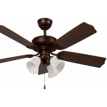 Luminance Heritage Home Oil Rubbed Bronze 52" Ceiling Fan Dual Mount 52HEH5ORB-ALB-MB-LED , 3x Turtle Light Kit (White Alabaster Marble Glass)