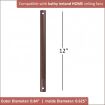 Emerson CFDR1GES Kathy Ireland Home Ceiling Fan Downrod, 12 Inch, Golden Espresso