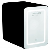 Frigidaire 12 in. 1 cu. ft. 9-Can 6-Liter Beauty Light Up Mini Refrigerator EFMIS209-BLACK includes 12v car adapter & 110v home power cord