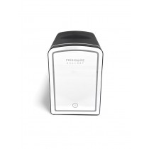 FRIGIDAIRE EFMIS170-BLACK, Mini Portable Lighted Mirror Fridge Cooler, 6.5L Capacity Chills 9 Cans, Plugs into a 12V Car adapter or home outlet