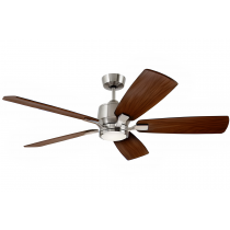 Luminance Kathy Ireland Ion Eco LED 60" Ceiling Fan Brushed Steel Walnut Blades