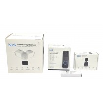 Blink Wired Floodlight Camera with Pan-Tilt Indoor Camera and Video Doorbell 2