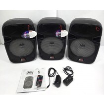 Bundle of 3x QFX 8" Translucent Portable Party Speakers Rechargeable Battery (AS IS) TMS-802