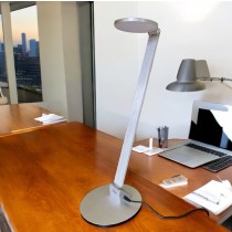 Tensor Slim Line O LED Foldable Desk Lamp, 900 Lm Silver Aluminum Finish 10C-012