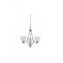 Sunset Lighting 3-Light 21" Diameter Preston Chandelier Ceiling Lamp, Satin Nickel F16083-80