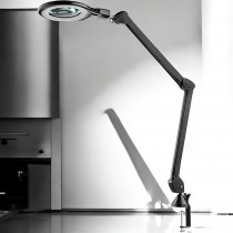 Tensor Magnifying LED Desk Lamp with Natural Daylight, 418 Lumens, 6.26 watts, Flexible Arm, Rocker Switch – Matte Black – Ideal for Jewelry, Watch, Electronics & PC Repair (Model 20189003)
