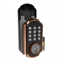 TurboLock Bronze Smart Lock with Lighted Keypad Single Cylinder Electronic Knob - TL117-BZ