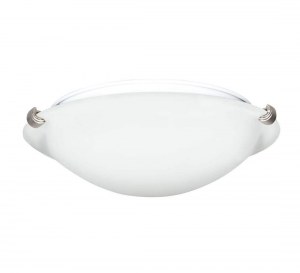 12IN 2LT FLUSH MOUNT WHITE GL SN